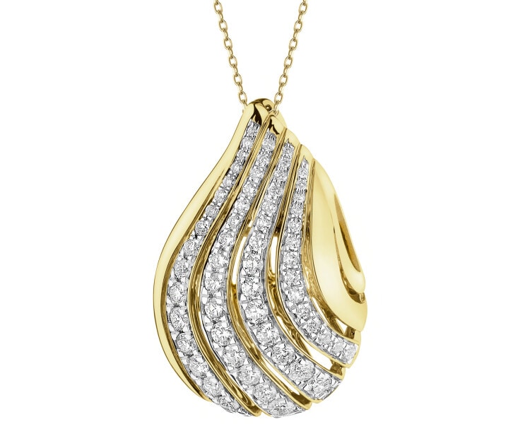 Zawieszka z żółtego złota z brylantami - 0,78 ct - próba 585