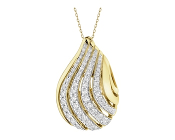 Zawieszka z żółtego złota z brylantami - 0,78 ct - próba 585