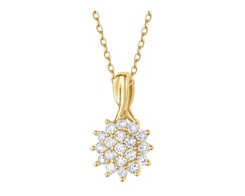 Zawieszka z żółtego złota z brylantami - 0,21 ct - próba 585