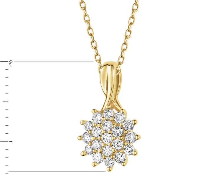 Zawieszka z żółtego złota z brylantami - 0,21 ct - próba 585