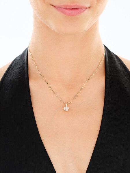 Zawieszka z żółtego złota z brylantami - 0,21 ct - próba 585