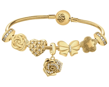 Bransoleta beads zestaw - kwiaty, serce, kokarda