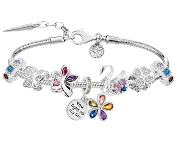 Bransoleta beads zestaw - kwiaty, koniczyna, motyl, łabądź
