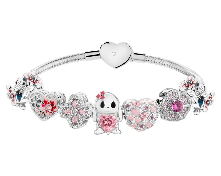 Bransoleta beads zestaw - serce, kwiaty, motyl, zajączek
