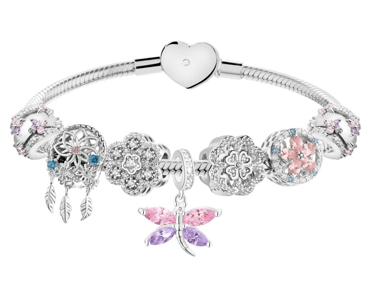 Bransoleta beads zestaw - ważka, łapacz snów, koniczyna, kwiaty, serce