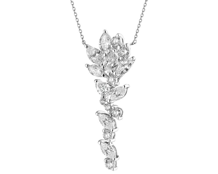 Naszyjnik z białego złota z diamentami - 1,63 ct - próba 750