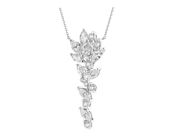 Naszyjnik z białego złota z diamentami - 1,63 ct - próba 750