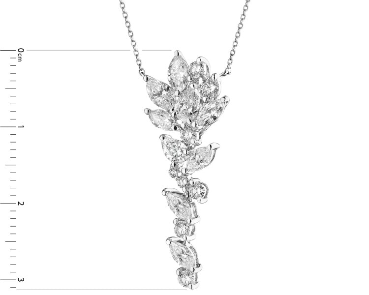 Naszyjnik z białego złota z diamentami - 1,63 ct - próba 750