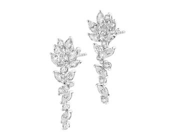 Kolczyki z białego złota z diamentami - 3,29 ct - próba 750