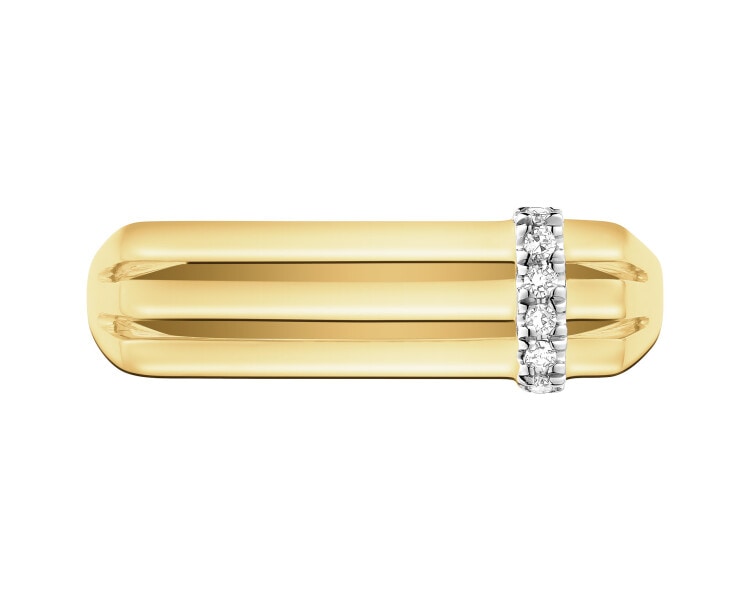 Zlatý prsten s diamanty - 0,03 ct - ryzost 585