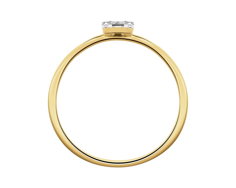 Zlatý prsten s diamanty - 0,08 ct - ryzost 585