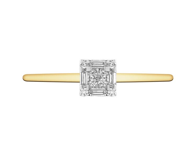 Zlatý prsten s diamanty - 0,08 ct - ryzost 585