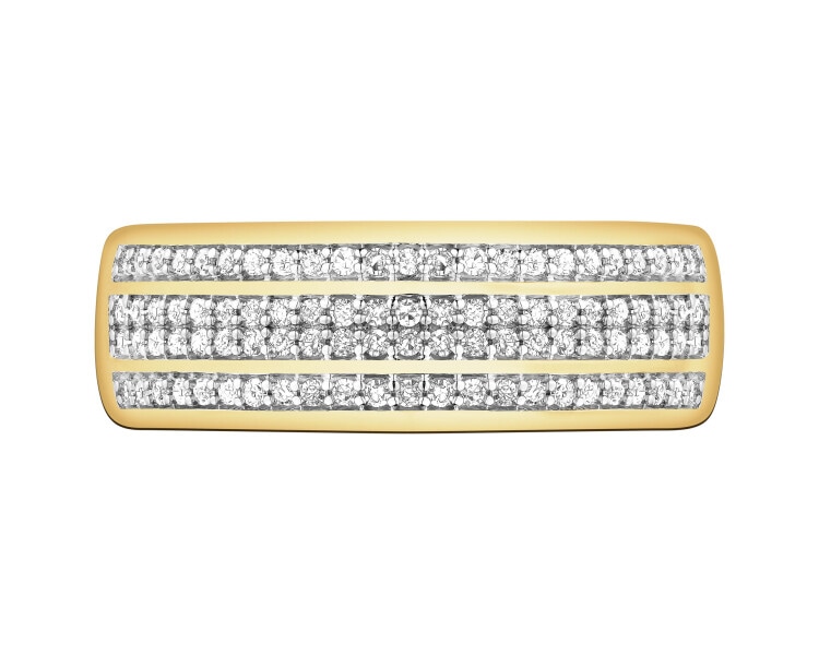 Pierścionek z żółtego złota z diamentami - 0,26 ct - próba 585