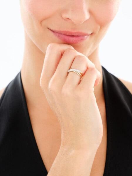 Pierścionek z żółtego złota z diamentami - 0,21 ct - próba 585