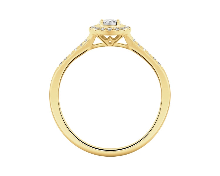 Pierścionek z żółtego i białego złota z diamentami - 0,15 ct - próba 585