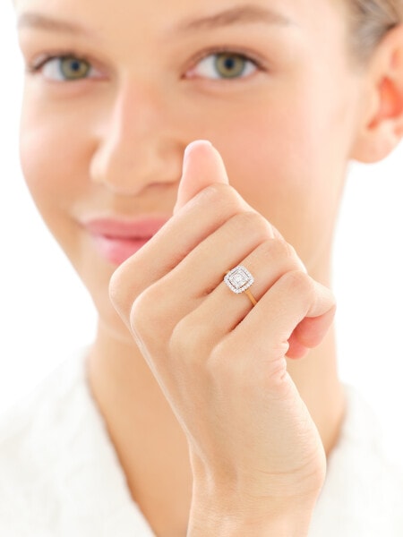 Pierścionek z żółtego złota z diamentami - 0,25 ct - próba 585
