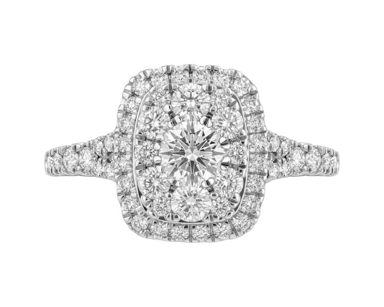 Pierścionek z żółtego złota z diamentami - 1,00 ct - próba 585