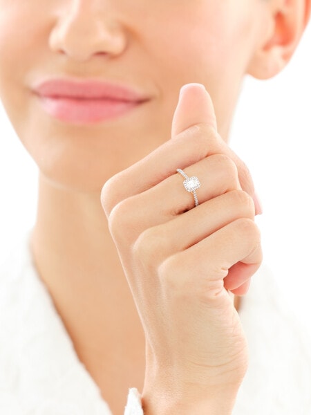 Pierścionek z żółtego złota z diamentami - 0,50 ct - próba 585