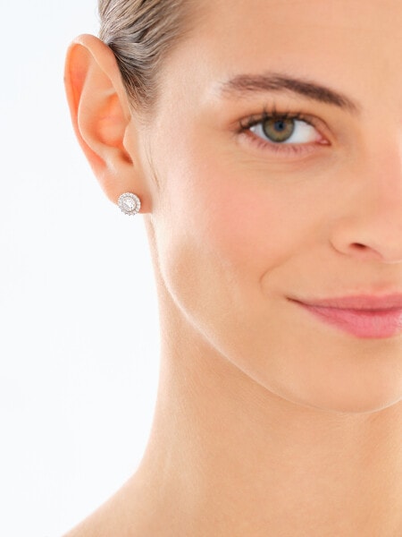 Rhodium Plated Silver Set with Cubic Zirconia