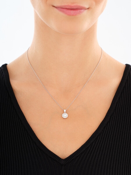 Rhodium Plated Silver Set with Cubic Zirconia