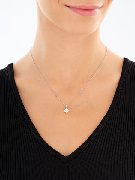 Rhodium Plated Silver Set with Cubic Zirconia