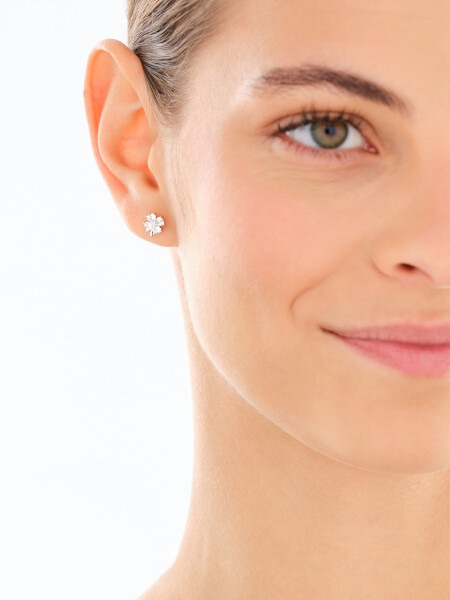 Rhodium Plated Silver Set with Cubic Zirconia