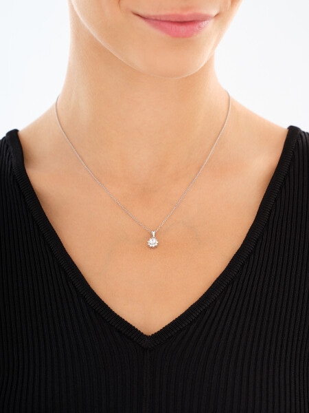 Rhodium Plated Silver Set with Cubic Zirconia