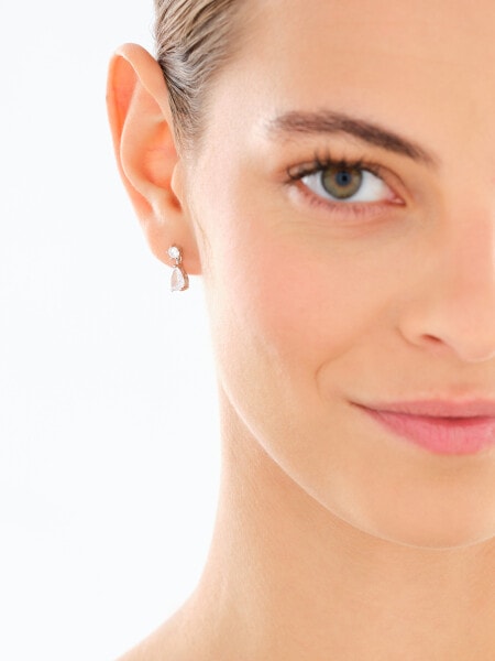 Rhodium Plated Silver Set with Cubic Zirconia