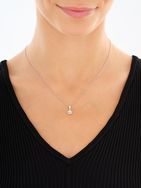 Rhodium Plated Silver Set with Cubic Zirconia