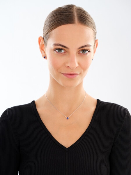 Rhodium Plated Silver Set with Cubic Zirconia