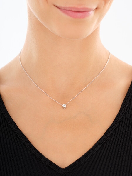 Rhodium Plated Silver Set with Cubic Zirconia