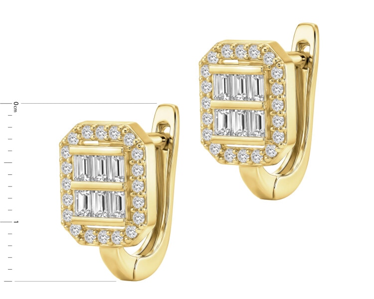 14 K Yellow Gold Earrings with Cubic Zirconia
