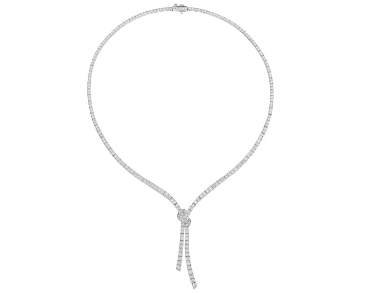 Naszyjnik z białego złota z brylantami - 43 cm - 8,50 ct - próba 750