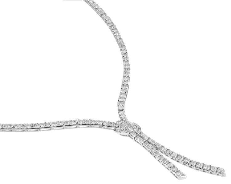 Naszyjnik z białego złota z brylantami - 43 cm - 8,50 ct - próba 750