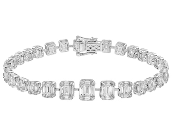 Náramek z bílého zlata s diamanty - 18 cm - 4,38 ct - ryzost 750