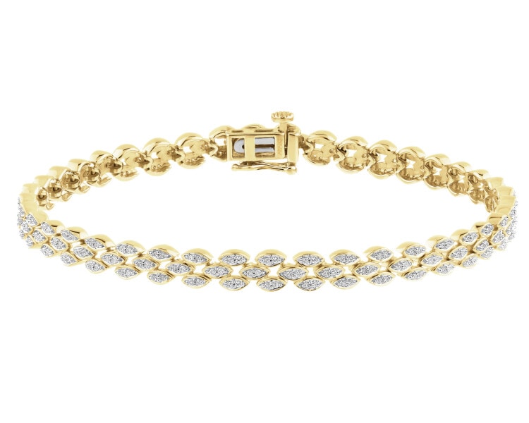 Zlatý náramek s diamanty - 18 cm - 0,50 ct - ryzost 585