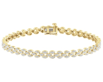 Zlatý náramek s diamanty - 19 cm - 0,52 ct - ryzost 585