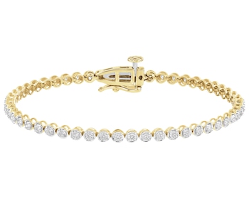 Zlatý náramek s brilianty - 17 cm - 1,39 ct - ryzost 585