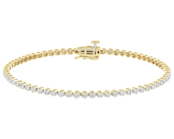 Zlatý náramek s brilianty - 17 cm - 0,97 ct - ryzost 585