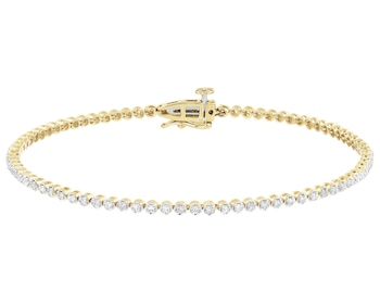Zlatý náramek s brilianty - 17 cm - 0,47 ct - ryzost 585