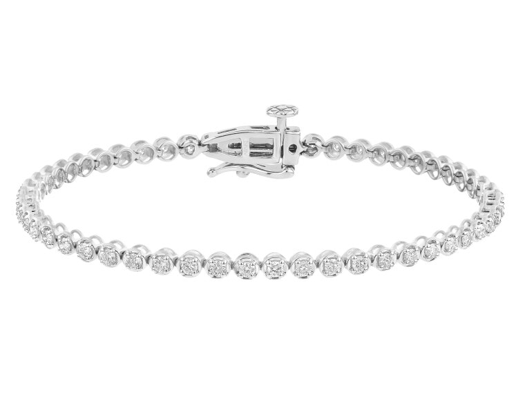 Náramek z bílého zlata s brilianty – 17 cm - 1,39 ct - ryzost 585