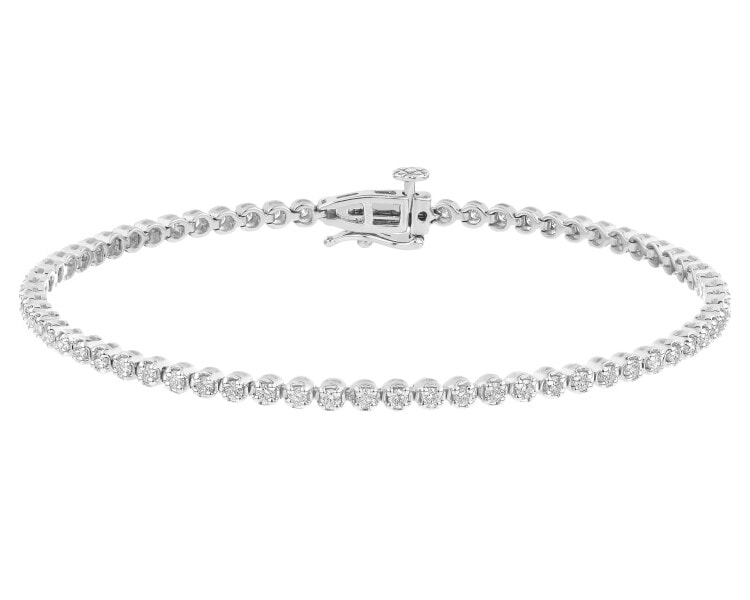 Náramek z bílého zlata s brilianty – 17 cm - 0,97 ct - ryzost 585