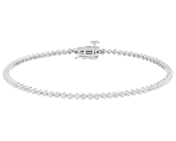 Bransoletka z białego złota z brylantami - 17 cm - 0,47 ct - próba 585