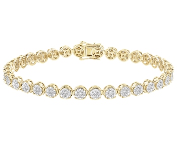 Bransoletka z żółtego złota z brylantami - 19 cm - 1,73 ct - próba 585