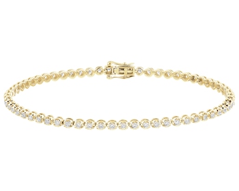 Bransoletka z żółtego złota z brylantami - 19 cm - 1,00 ct - próba 585