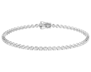 Bransoletka z białego złota z brylantami - 17 cm - 0,95 ct - próba 750
