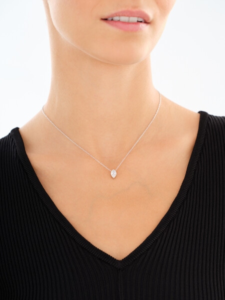 Rhodium Plated Silver Set with Cubic Zirconia