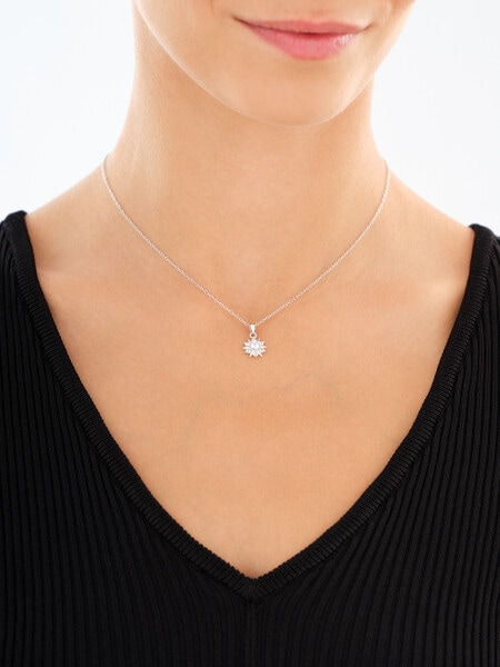 Rhodium Plated Silver Set with Cubic Zirconia
