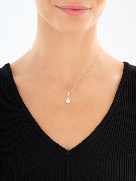 Rhodium Plated Silver Set with Cubic Zirconia