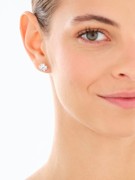 Rhodium Plated Silver Set with Cubic Zirconia